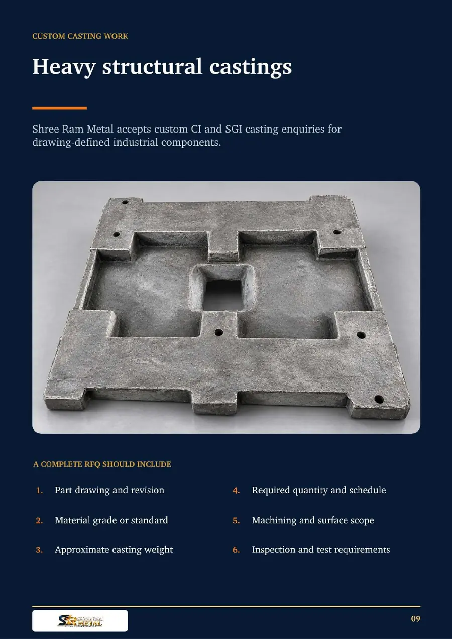 Shree Ram Metal catalogue page 9 - Heavy Structural Castings