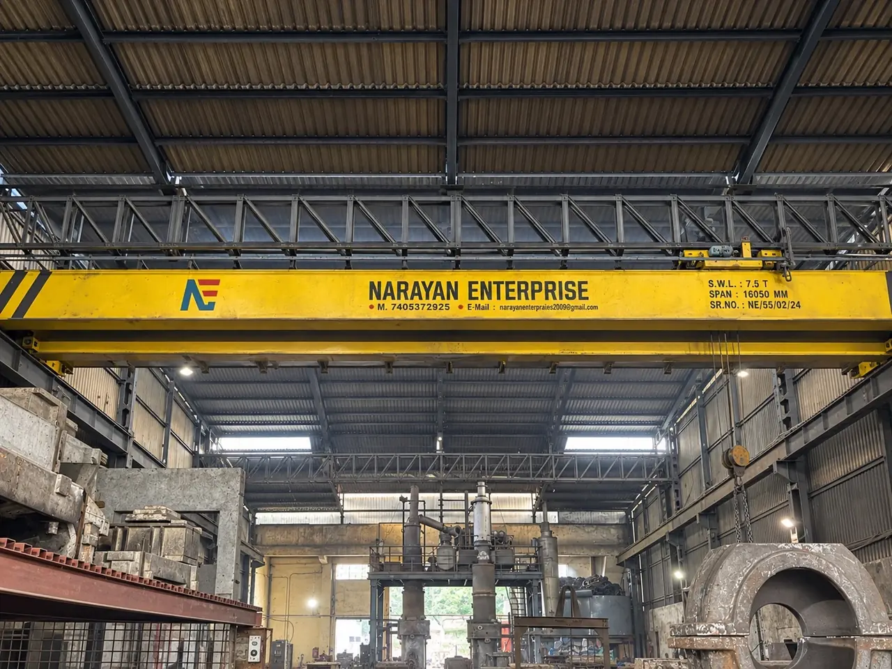 15 ton EOT overhead crane